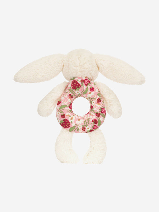 Blossom Cream Bunny 'Berry' Ring Rattle in Ivory (18cm)