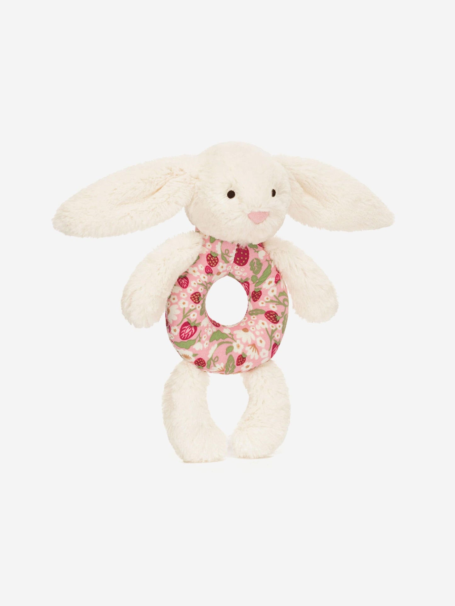 Blossom Cream Bunny 'Berry' Ring Rattle in Ivory (18cm)