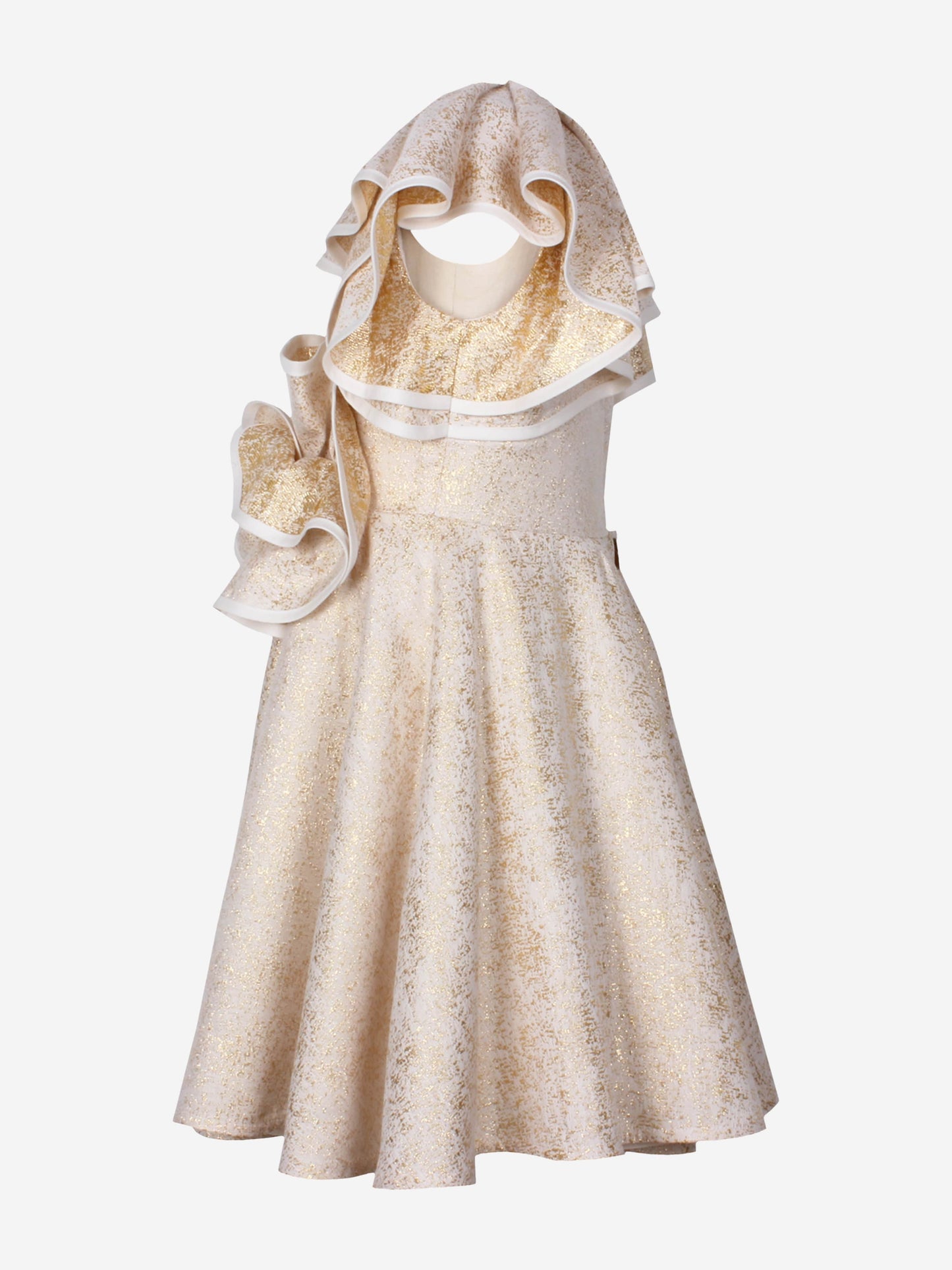 Jessie And James Girls Blossom Freckle Dress in Gold