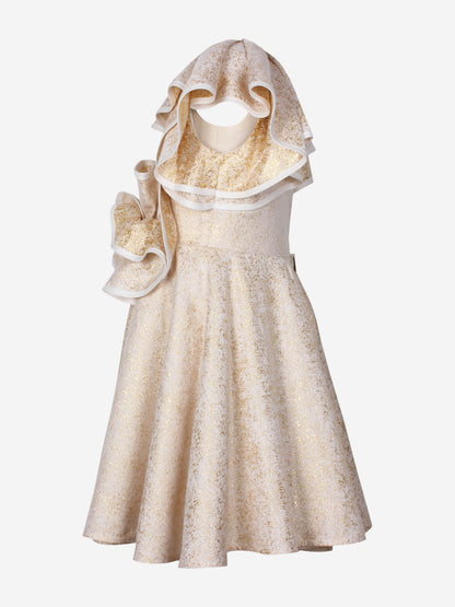 Jessie And James Girls Blossom Freckle Dress in Gold