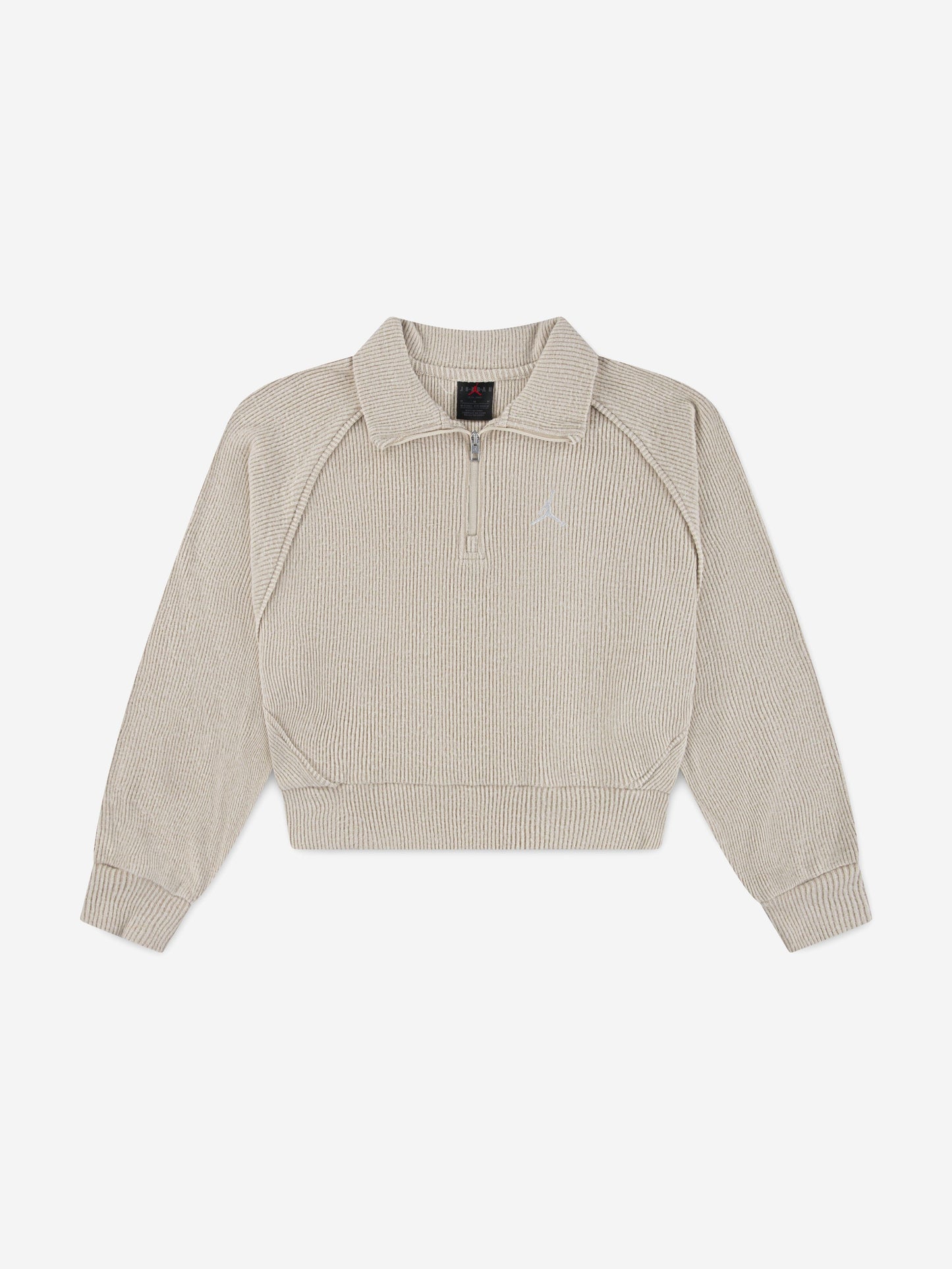 Jordan Girls Quarter Zip Sweatshirt in Beige