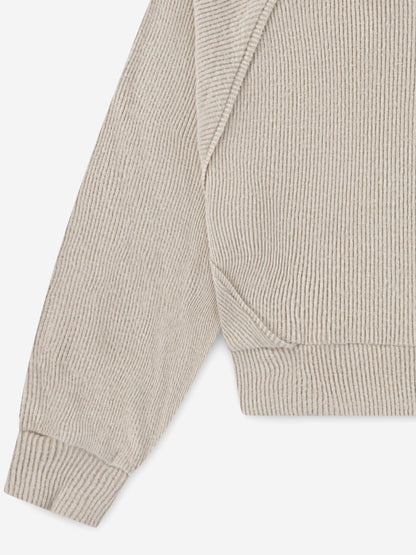 Jordan Girls Quarter Zip Sweatshirt in Beige