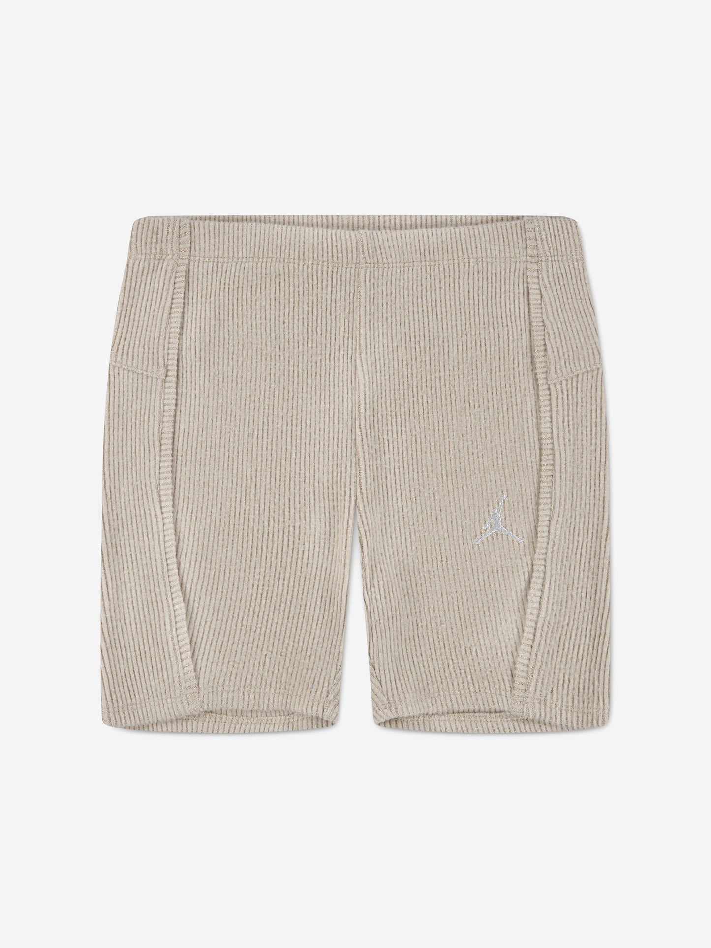 Jordan Girls Ribbed Bike Shorts in Beige