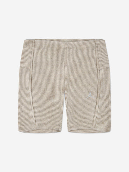 Jordan Girls Ribbed Bike Shorts in Beige