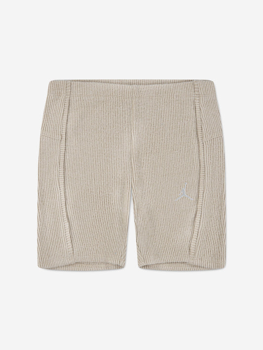 Jordan Girls Ribbed Bike Shorts in Beige