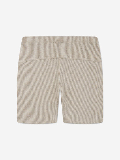 Jordan Girls Ribbed Bike Shorts in Beige