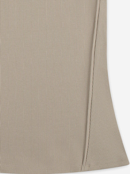 Jordan Girls Mock Neck Ribbed Dress in Beige