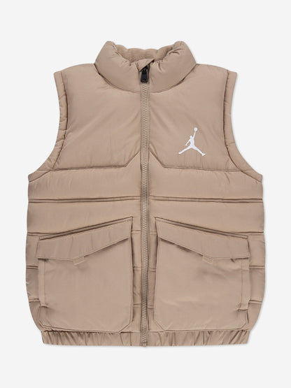 Jordan Boys Puffer Filled Gilet in Beige