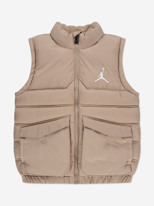 Jordan Boys Puffer Filled Gilet in Beige