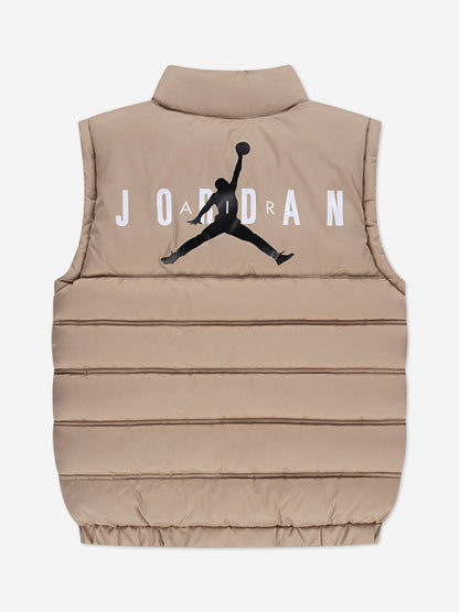 Jordan Boys Puffer Filled Gilet in Beige
