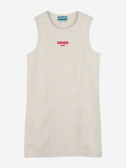 KENZO Girls Logo Tank Dress in Beige