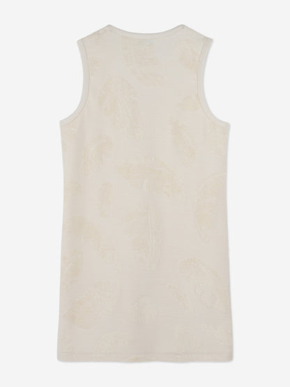 KENZO Girls Logo Tank Dress in Beige