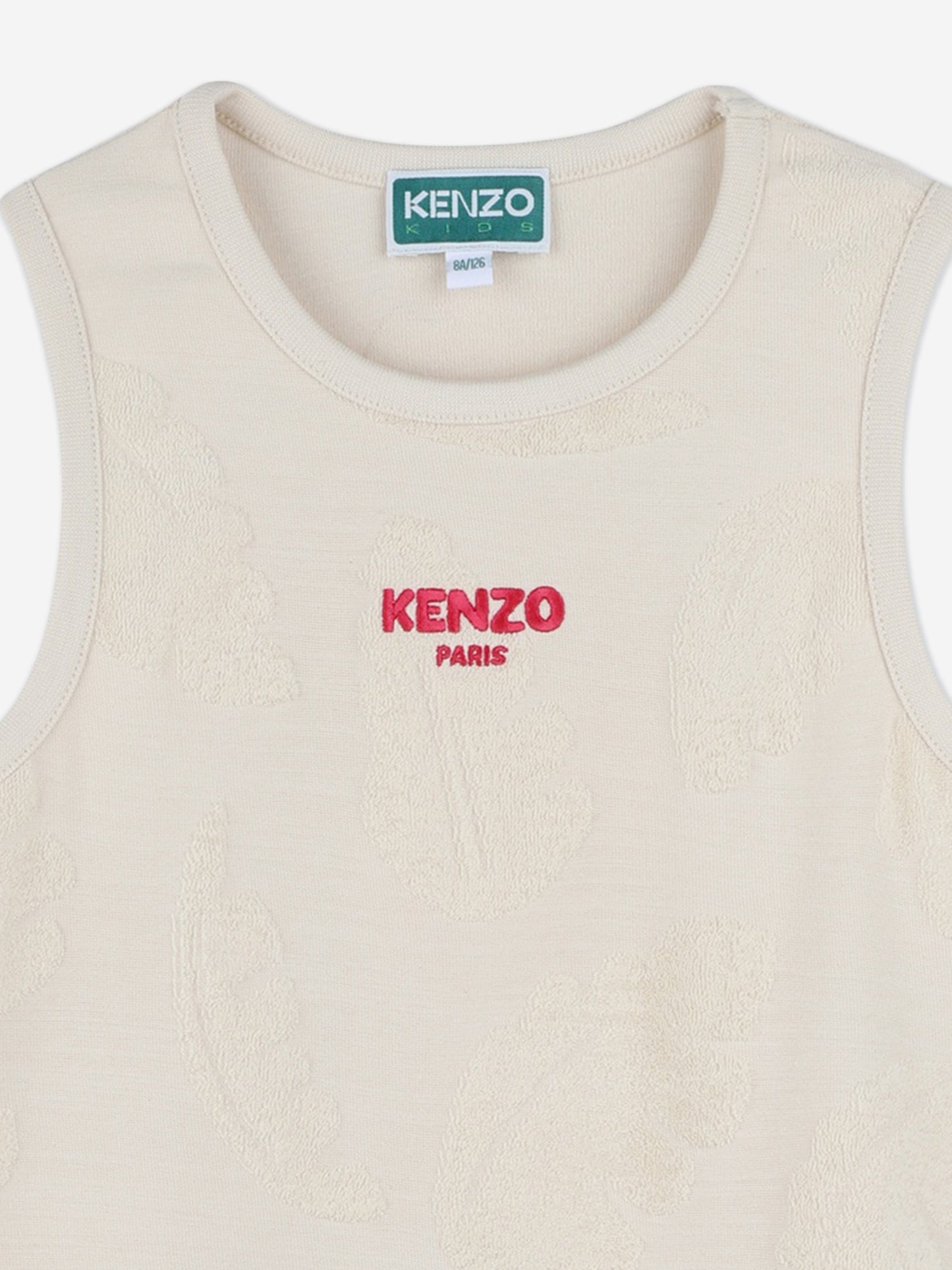 KENZO Girls Logo Tank Dress in Beige