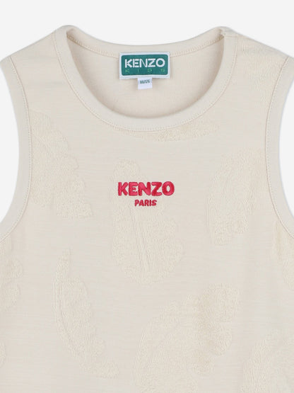 KENZO Girls Logo Tank Dress in Beige