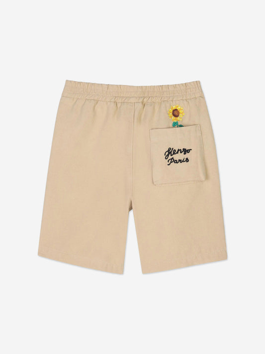 KENZO Boys Sunflower Bermuda Shorts in Beige