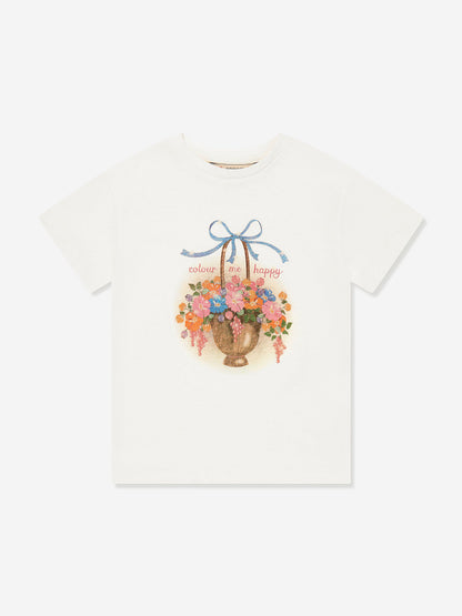 Konges Sløjd Girls Era Flower Basket in T-Shirt in Ivory