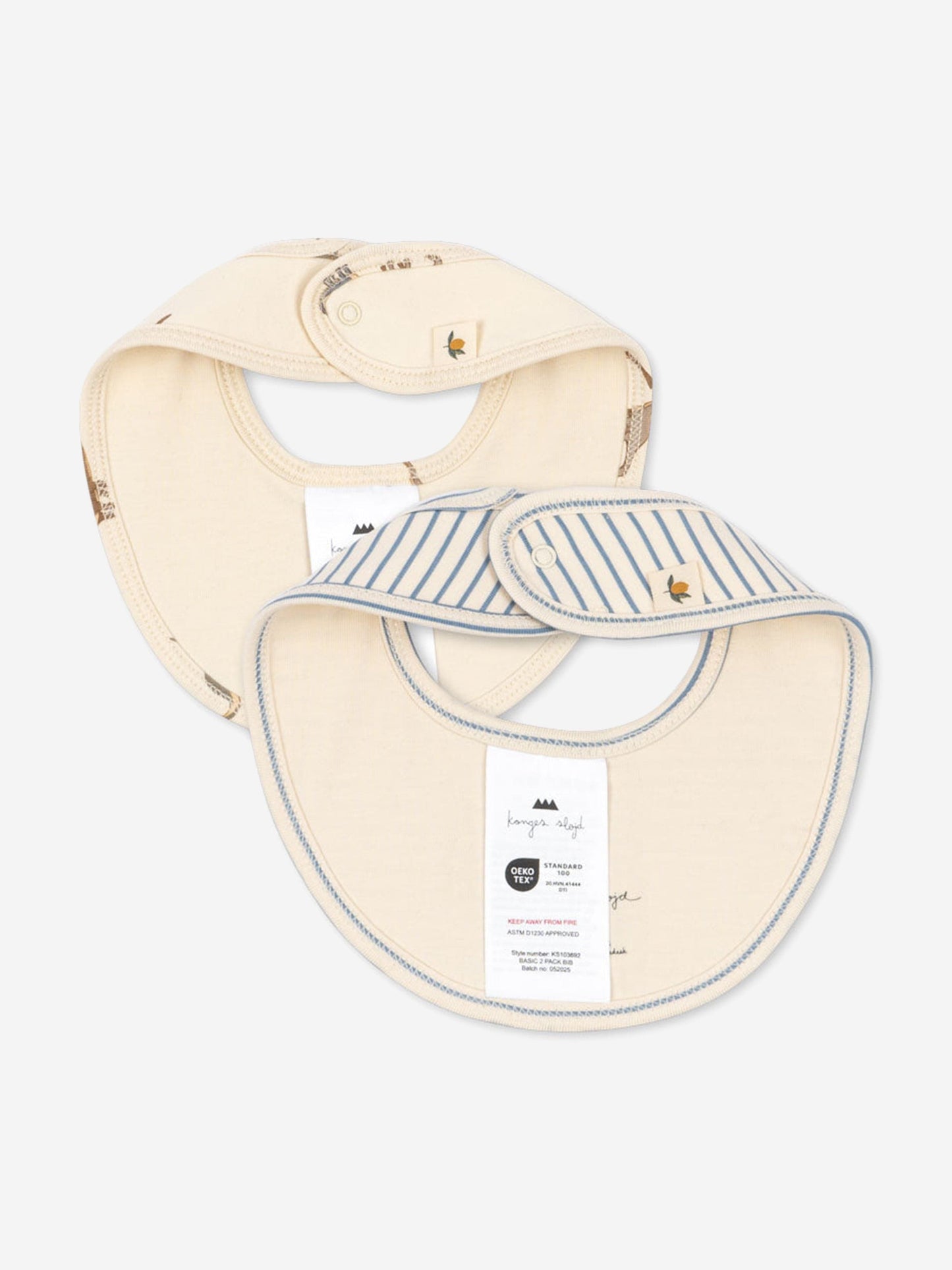 Konges Sløjd Baby Boys Basic 2 Pack Bib Set in Ivory