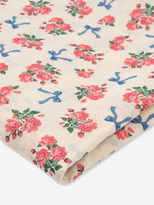 Konges Sløjd Baby Girls Bella Rosita Muslin Swadlle in Ivory (115cm)