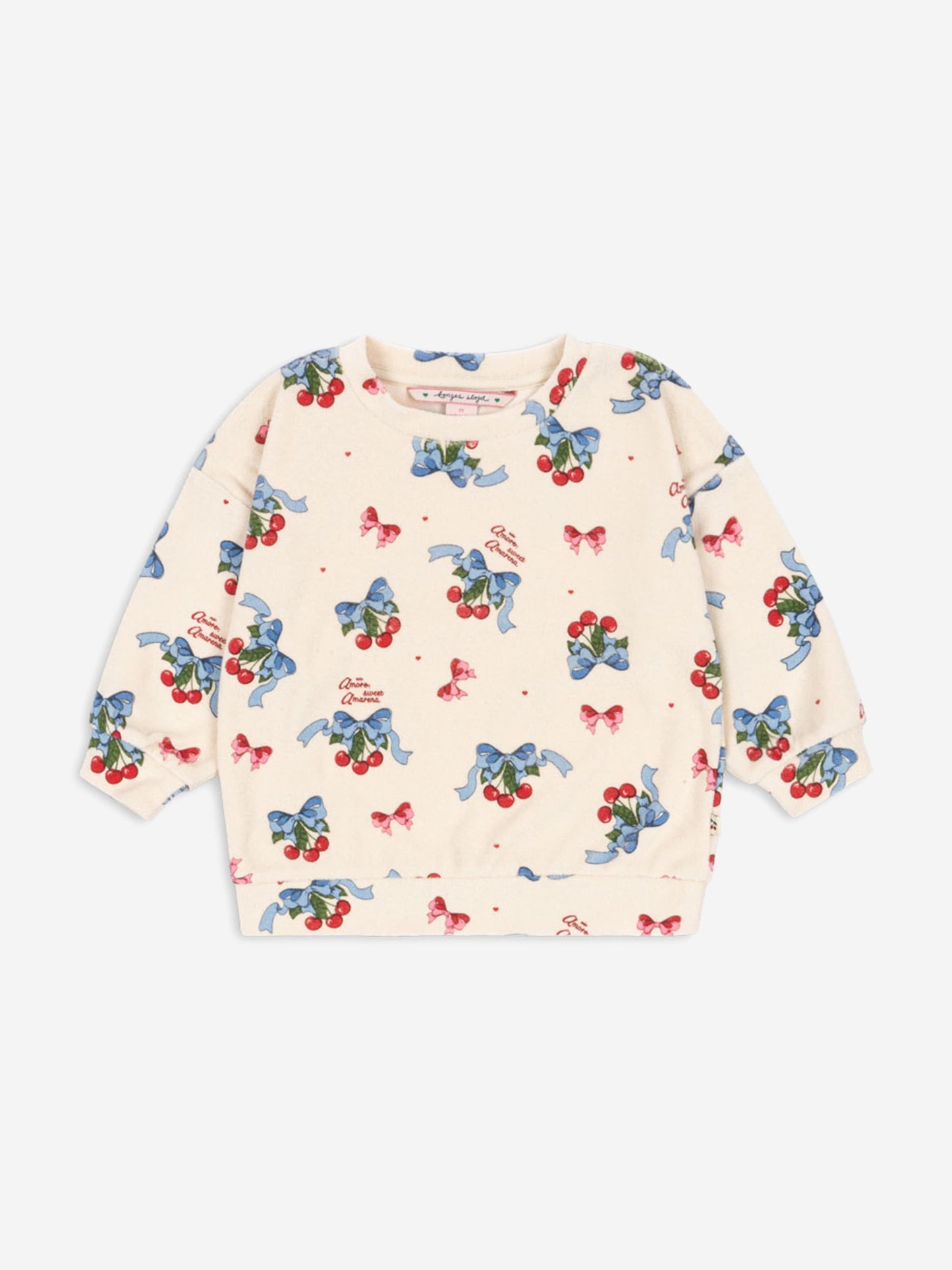 Konges Sløjd Girls Cherry Itty Sweatshirt in Ivory