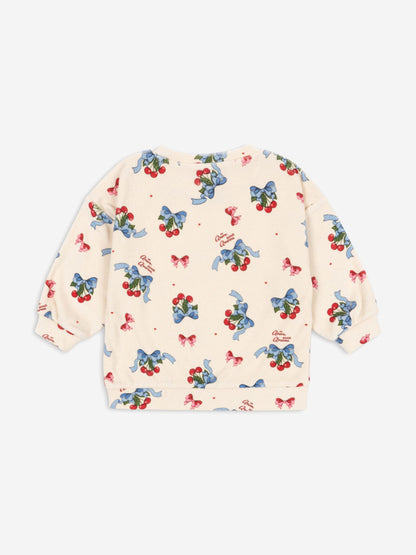Konges Sløjd Girls Cherry Itty Sweatshirt in Ivory