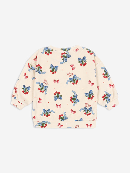 Konges Sløjd Girls Cherry Itty Sweatshirt in Ivory