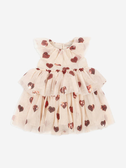 Konges Sløjd Girls Yvonne Tulle Hearts Fairy Dress in Ivory