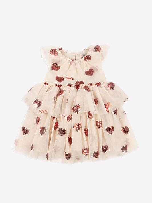 Konges Sløjd Girls Yvonne Tulle Hearts Fairy Dress in Ivory