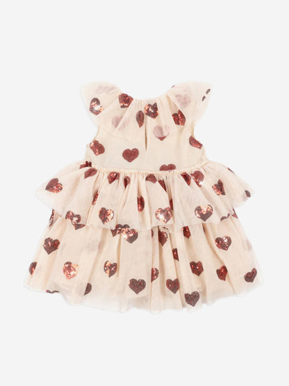 Konges Sløjd Girls Yvonne Tulle Hearts Fairy Dress in Ivory