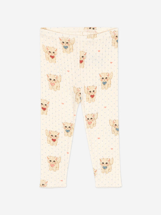 Konges Sløjd Baby Girls Minnie Miao Amore Leggings in Ivory