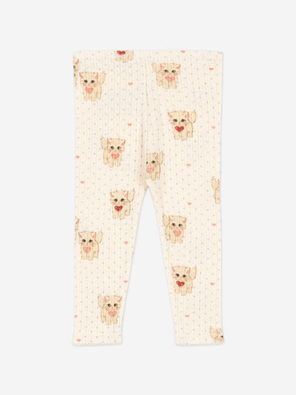 Konges Sløjd Baby Girls Minnie Miao Amore Leggings in Ivory