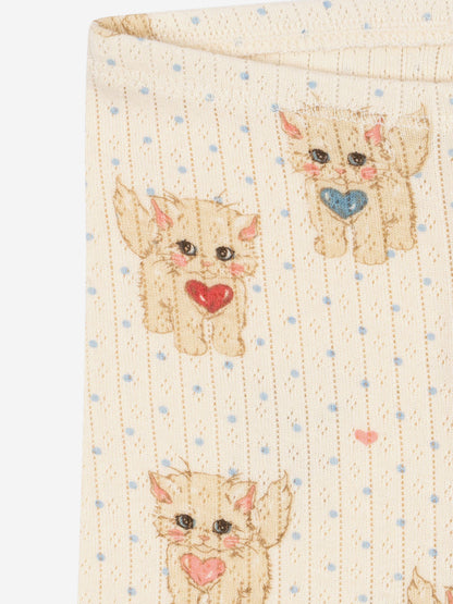 Konges Sløjd Baby Girls Minnie Miao Amore Leggings in Ivory