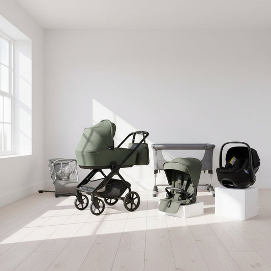 Jane Keep Trio Kombibaby 360 Lie-Flat Car Seat Travel System + Nursery Bundle