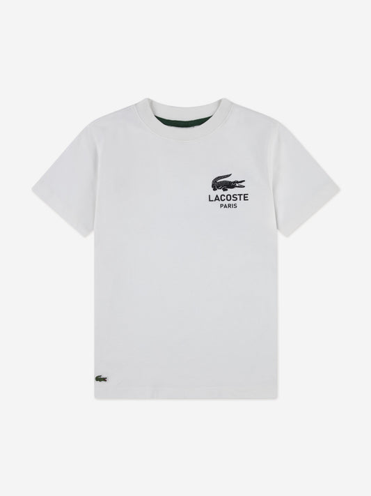 Lacoste Boys Graphic Core T-Shirt in Ivory