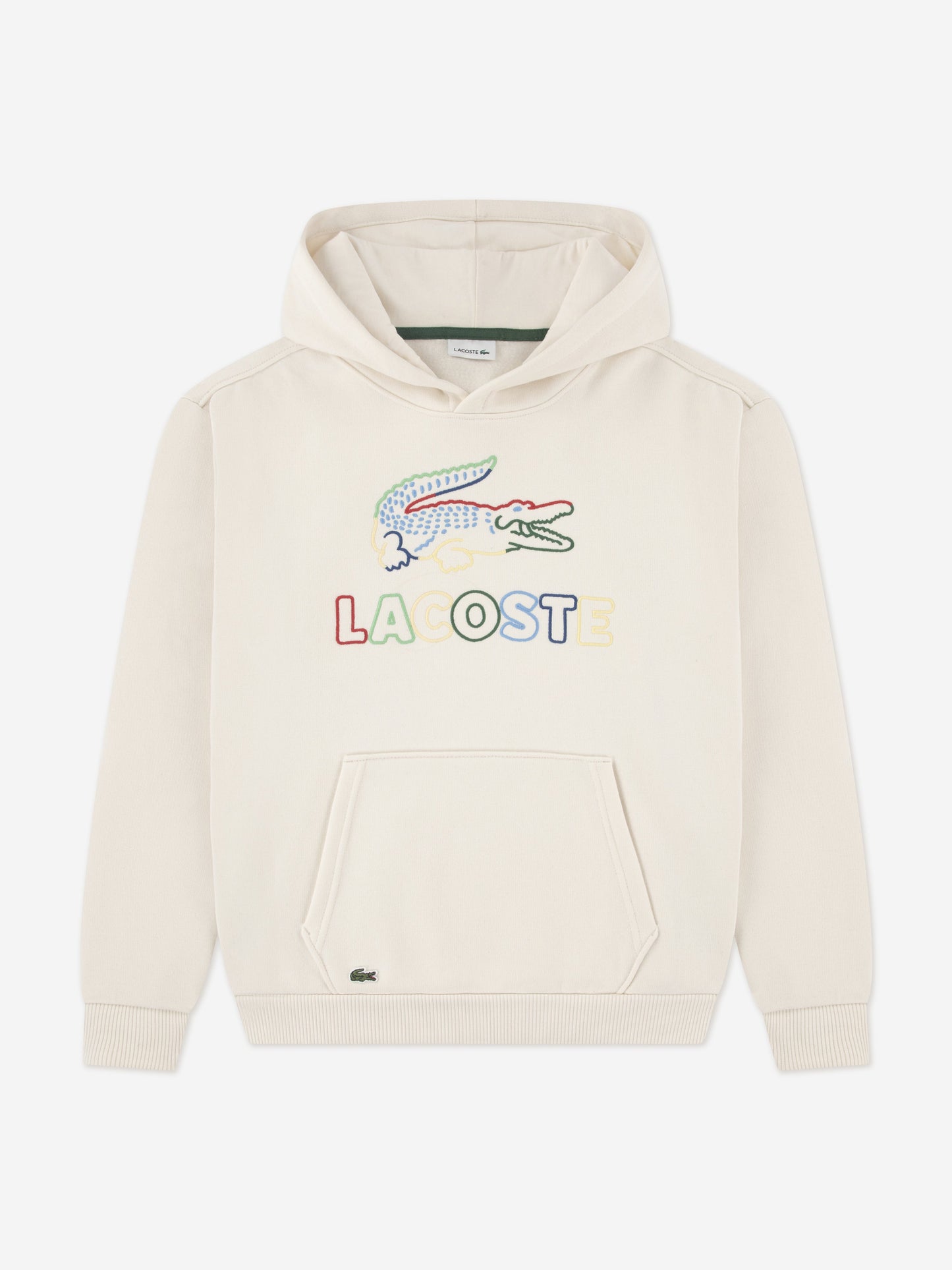 Lacoste Boys Graphic Core Hoodie in Ivory