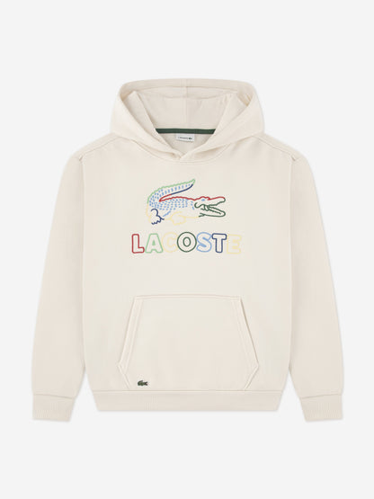 Lacoste Boys Graphic Core Hoodie in Ivory