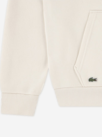 Lacoste Boys Graphic Core Hoodie in Ivory