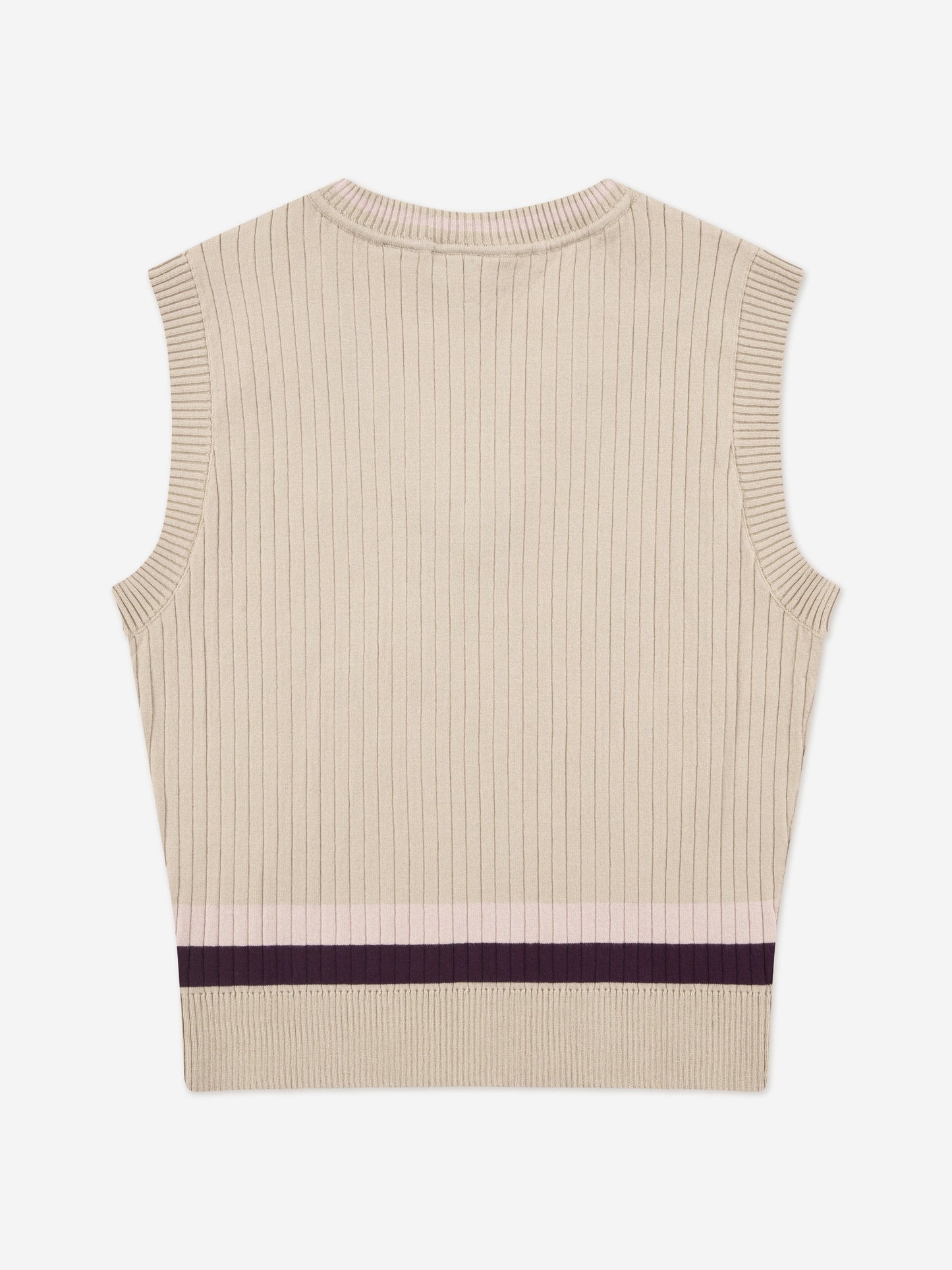 Lacoste Girls Brushed Rib Sweater Vest in Beige