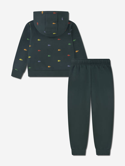 Lacoste Boys Allover Croc Tracksuit in Green