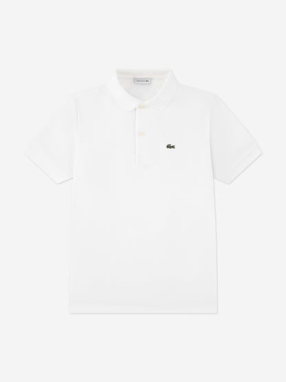 Lacoste Boys Petit Pique Polo Shirt in White
