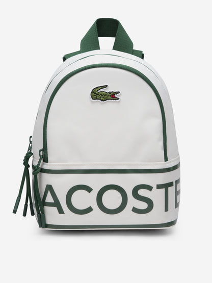 Lacoste Kids Logo Mini Backpack in Ivory (27cm)