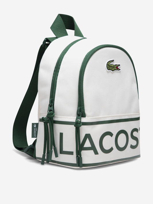 Lacoste Kids Logo Mini Backpack in Ivory (27cm)