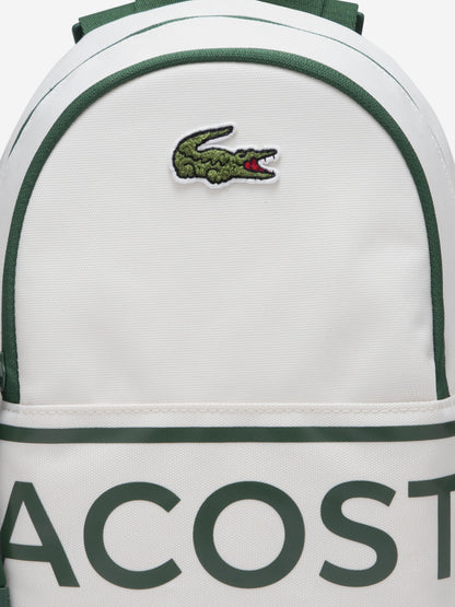 Lacoste Kids Logo Mini Backpack in Ivory (27cm)