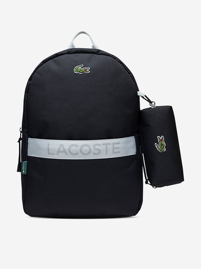 Lacoste Kids Backpack with Pencil Case in Black (43cm)