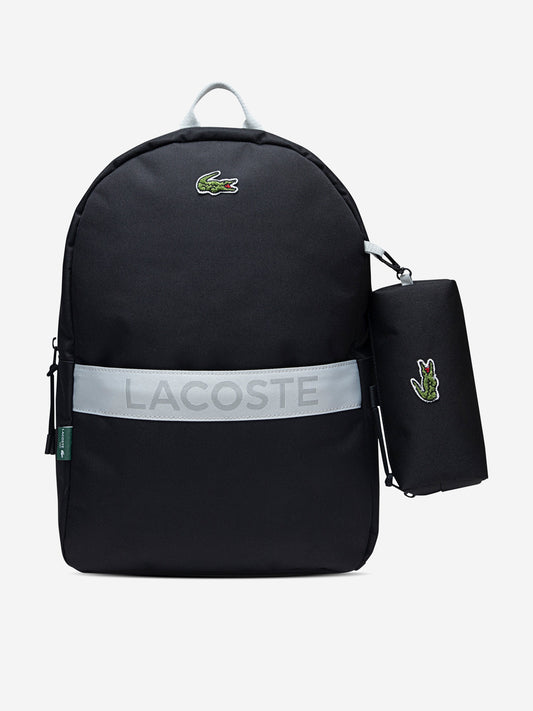 Lacoste Kids Backpack with Pencil Case in Black (43cm)