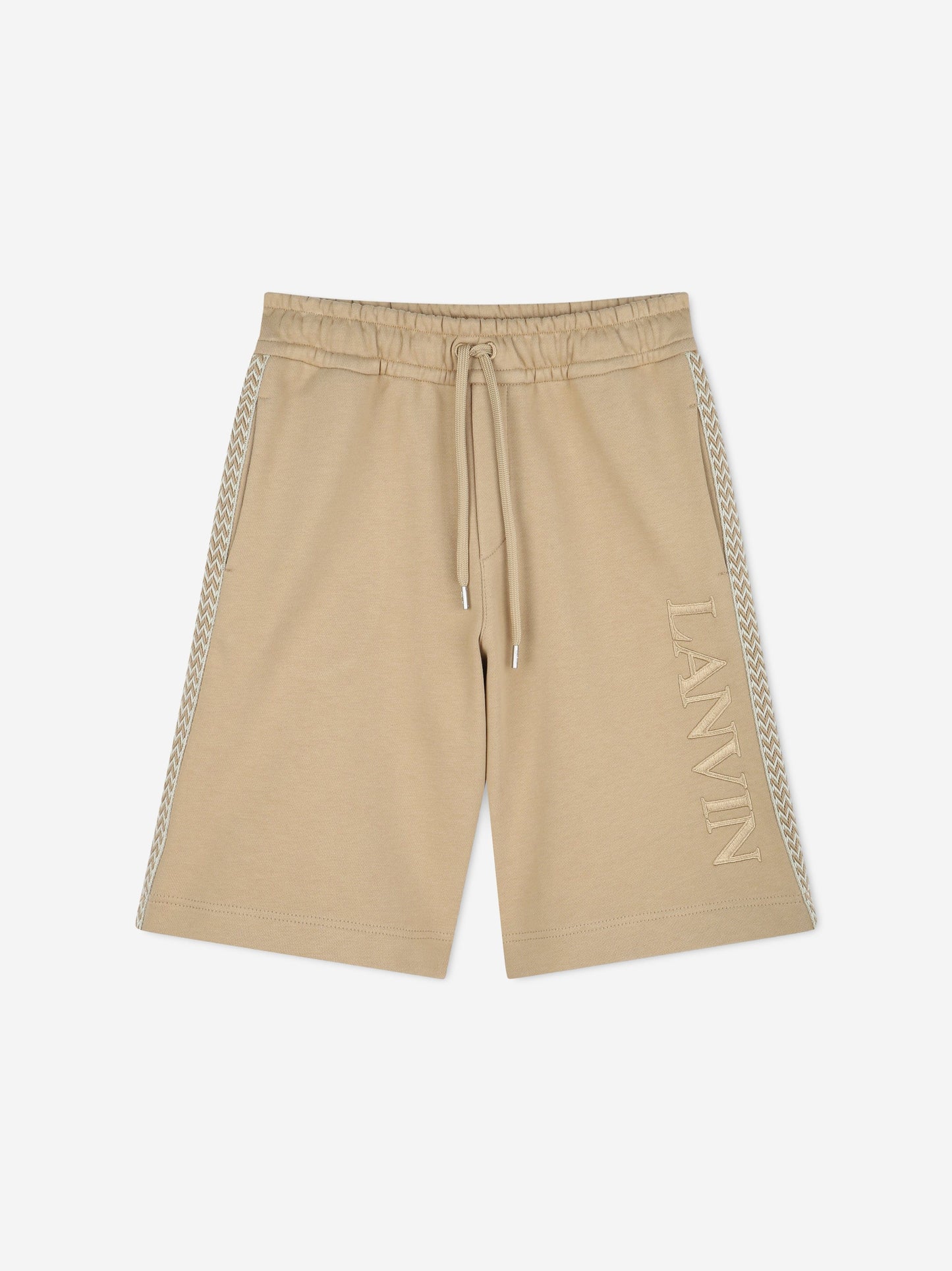 Lanvin Boys Logo Bermuda Shorts in Beige