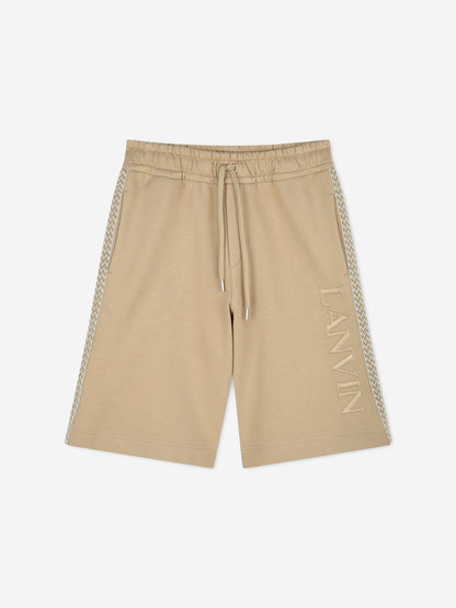Lanvin Boys Logo Bermuda Shorts in Beige