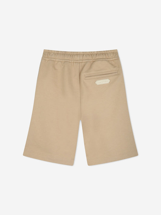 Lanvin Boys Logo Bermuda Shorts in Beige