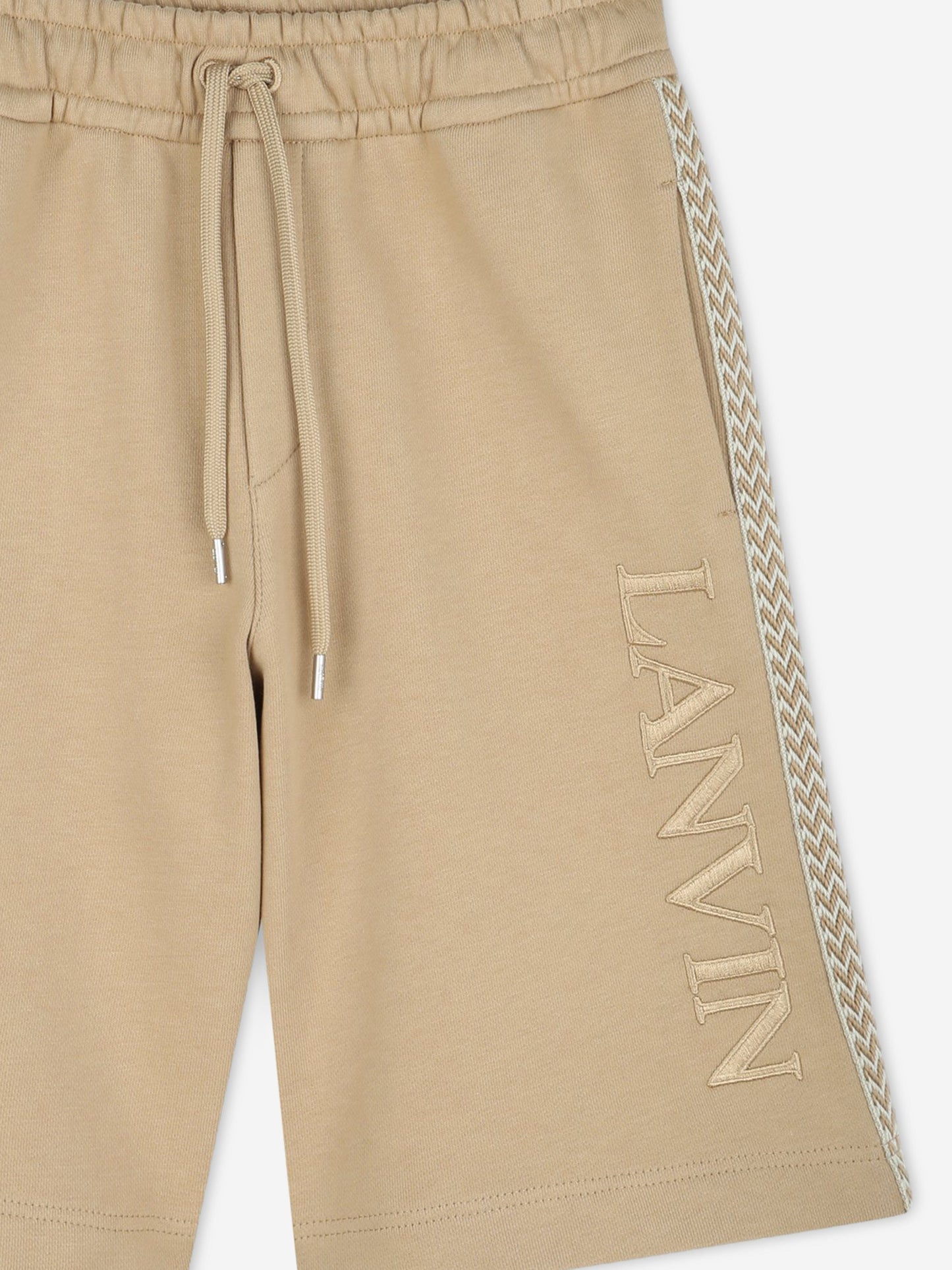 Lanvin Boys Logo Bermuda Shorts in Beige