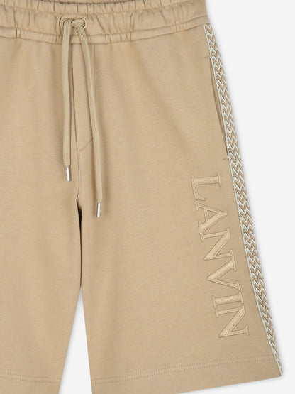 Lanvin Boys Logo Bermuda Shorts in Beige