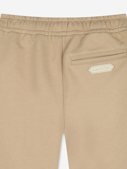 Lanvin Boys Logo Bermuda Shorts in Beige